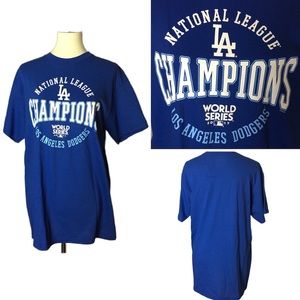 LA Dodgers Los Angeles Dodgers Blue NLC World Series 2017 T-shirt Medium